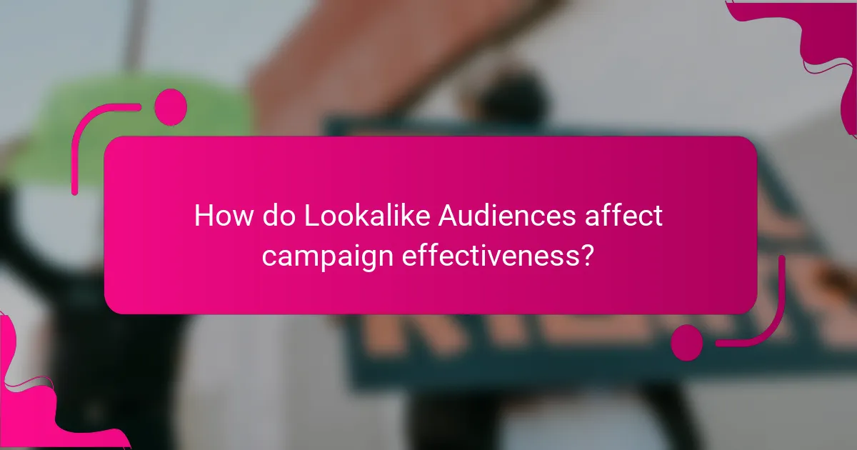How do Lookalike Audiences affect campaign effectiveness?