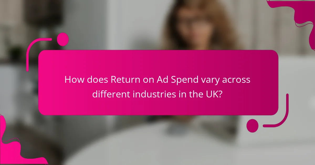 How does Return on Ad Spend vary across different industries in the UK?